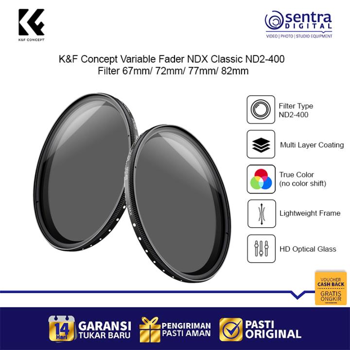K&F Concept 82mm Variable Fader NDX Classic ND2-400 - KF01.1114