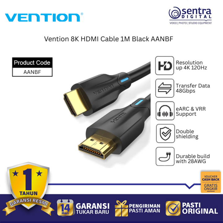 Vention 8K HDMI Cable 1M Black AANBF