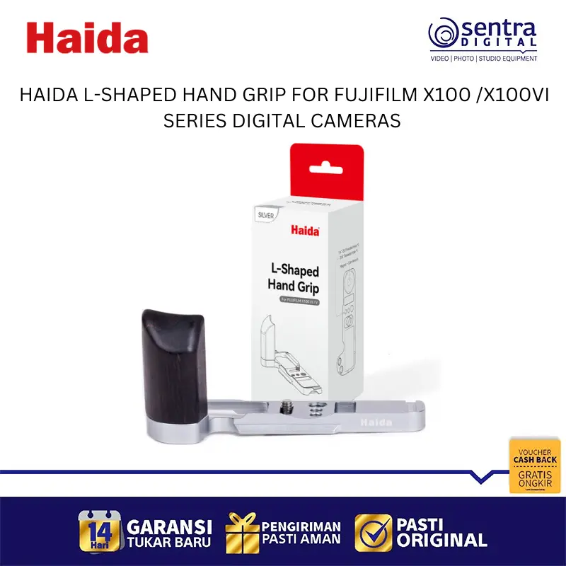 Haida L-Shaped Hand Grip for Fujifilm X100 /X100VI Series Digital Cameras (Silver) - HD4811
