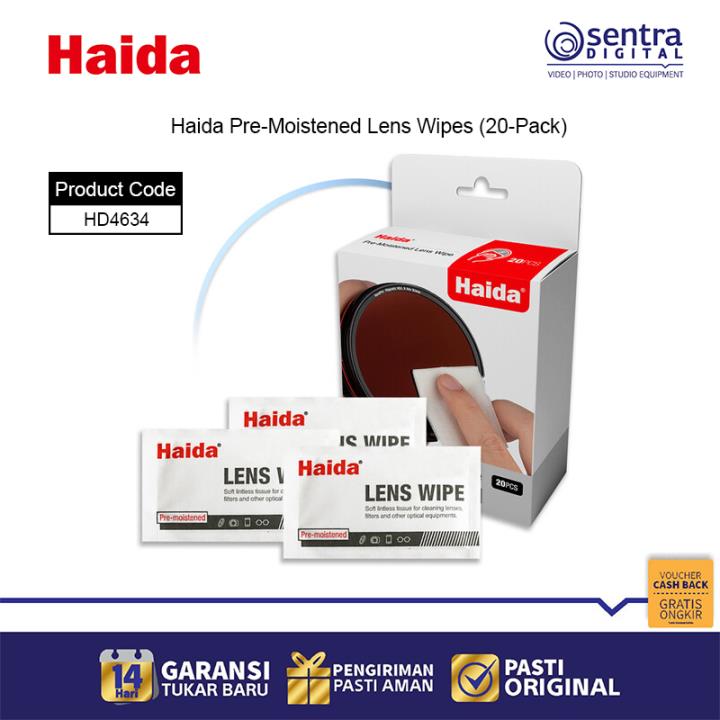 Haida Pre-Moistened Lens Wipes (20-Pack) - HD4634