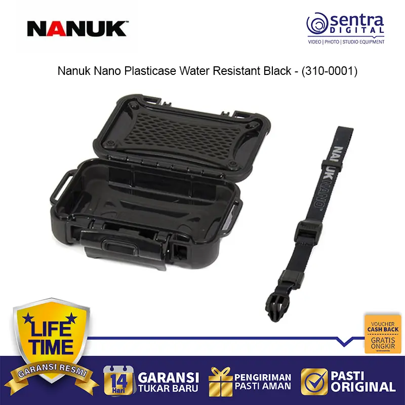 Nanuk Nano Plasticase Water Resistant Black - (320-0001) Medium
