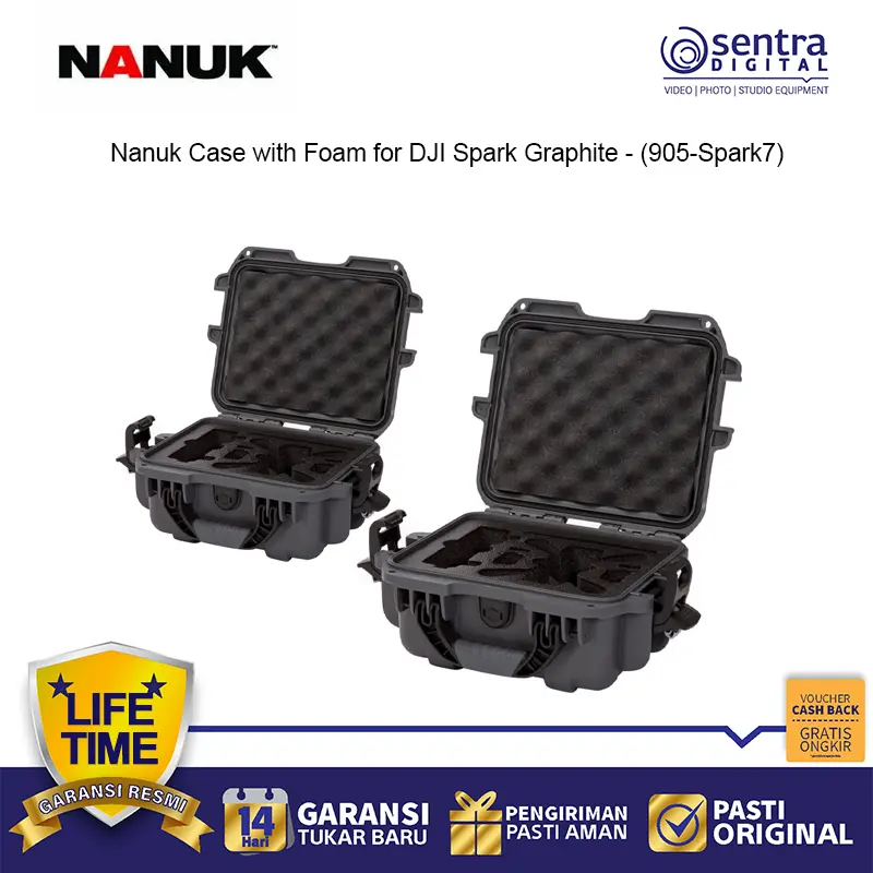 Nanuk Case with Foam for DJI Spark Graphite - (905-Spark7)