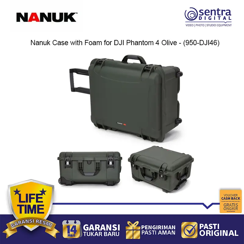 Nanuk Case with Foam for DJI Phantom 4 Olive - (950-DJI46)