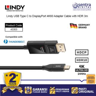 Lindy USB Type C to DisplayPort 4K60 Adapter Cable with HDR 3m - 43303