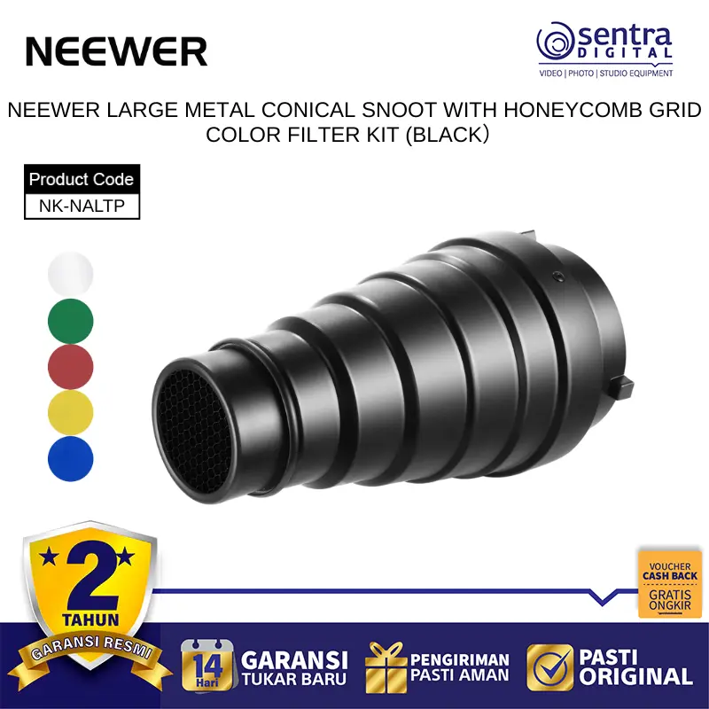 Neewer NK-NALTP Large Metal Conical Snoot With Honeycomb Grid Color Filter