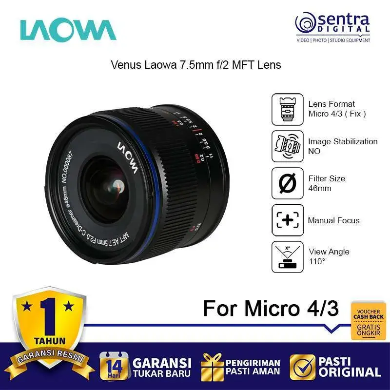 Venus Optics Laowa 7.5mm f2 Lens for Micro Four Thirds