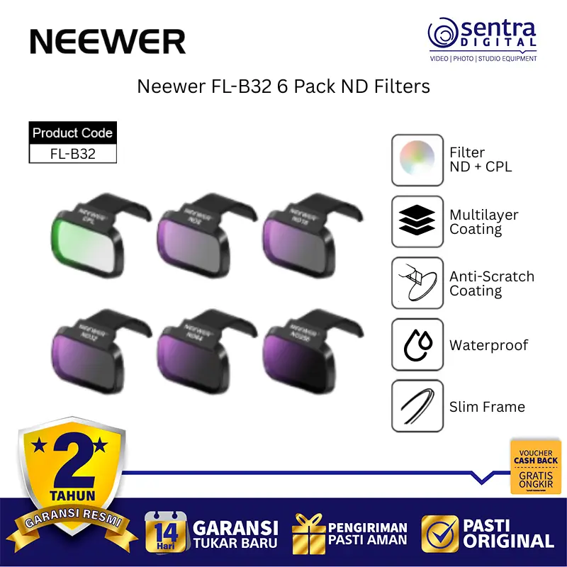 Neewer FL-B32 6 Pack ND Filters for DJI Mini 4 Pro 3 Pro 2 SE Mavic Mini Drone