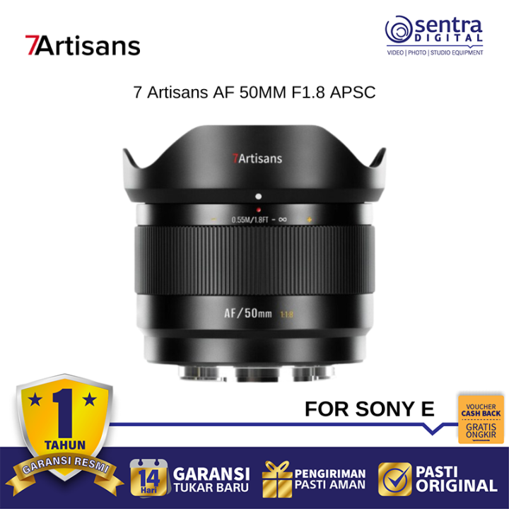 7 Artisans AF 50MM F1.8 APSC For Sony - Black