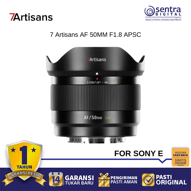 7 Artisans AF 50MM F1.8 APSC For Sony - Black