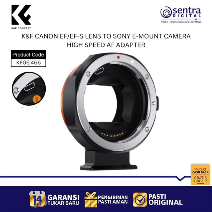 K&F Canon EF/EF-S lens to Sony E-mount camera High Speed AF adapter - KF06.466