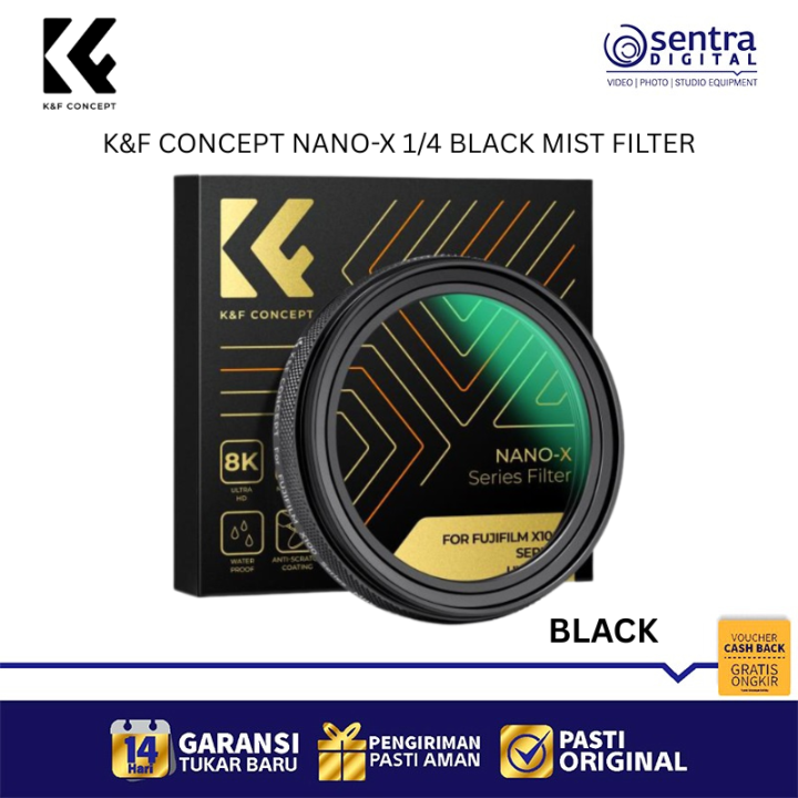 K&F Concept 1/4 Black Mist Filter NANO-X for Fuji X100VI X100V Cinematic Glow Effect Anti-Scratch