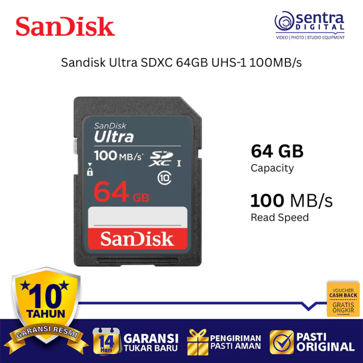 Sandisk Ultra SDXC 64GB UHS-1 100MB/s