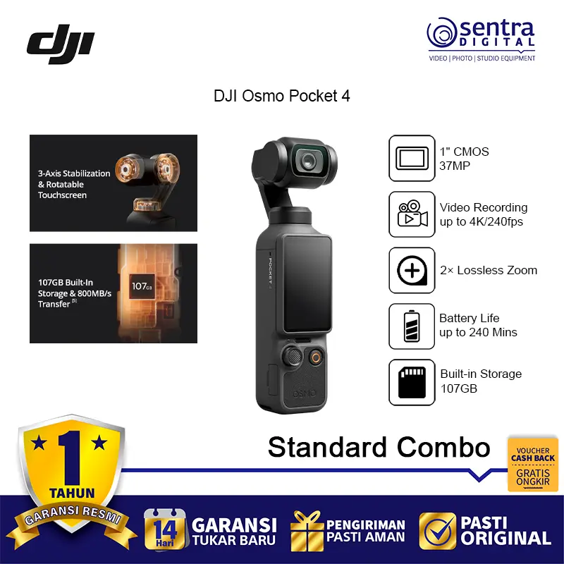 DJI Osmo Pocket 4 Action Camera Standard Combo