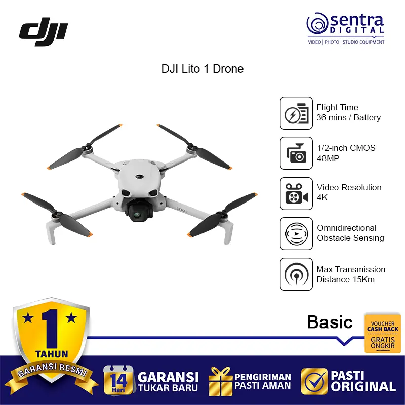 DJI Lito 1 Foldable Compact Cinematic Drone Camera 4K Video with Remote - Basic