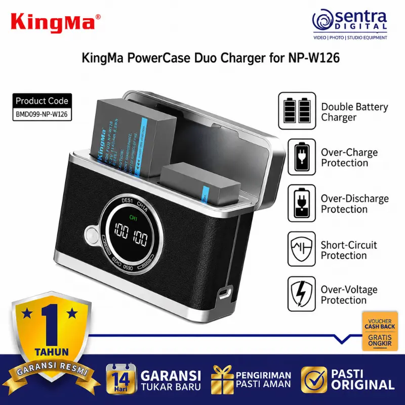 KingMa PowerCase Duo Charger for NP-W126 (BM070-W126)