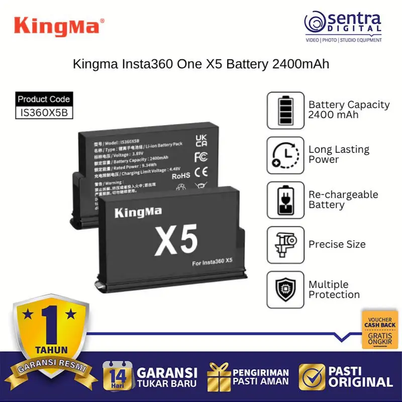 Kingma Insta360 One X5 Battery 2400mAh - IS360X5B