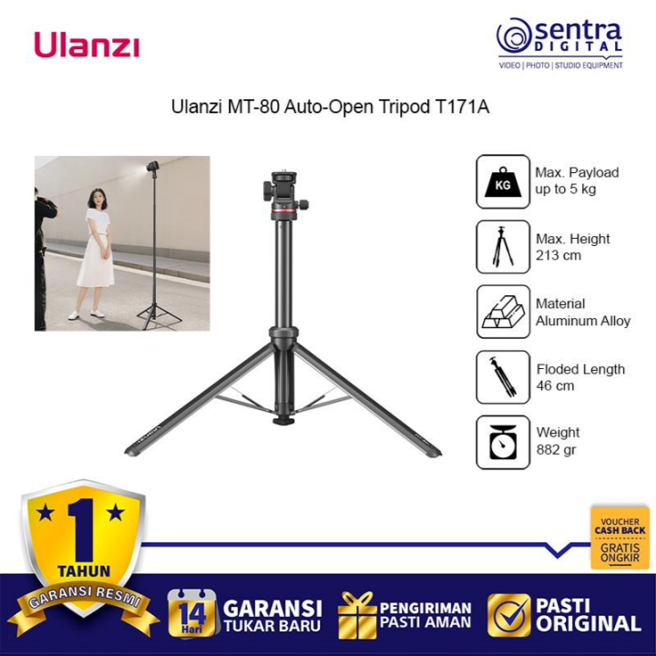 Ulanzi MT80 Auto-Open Light Stand Tripod 2m MT-80 - T171A