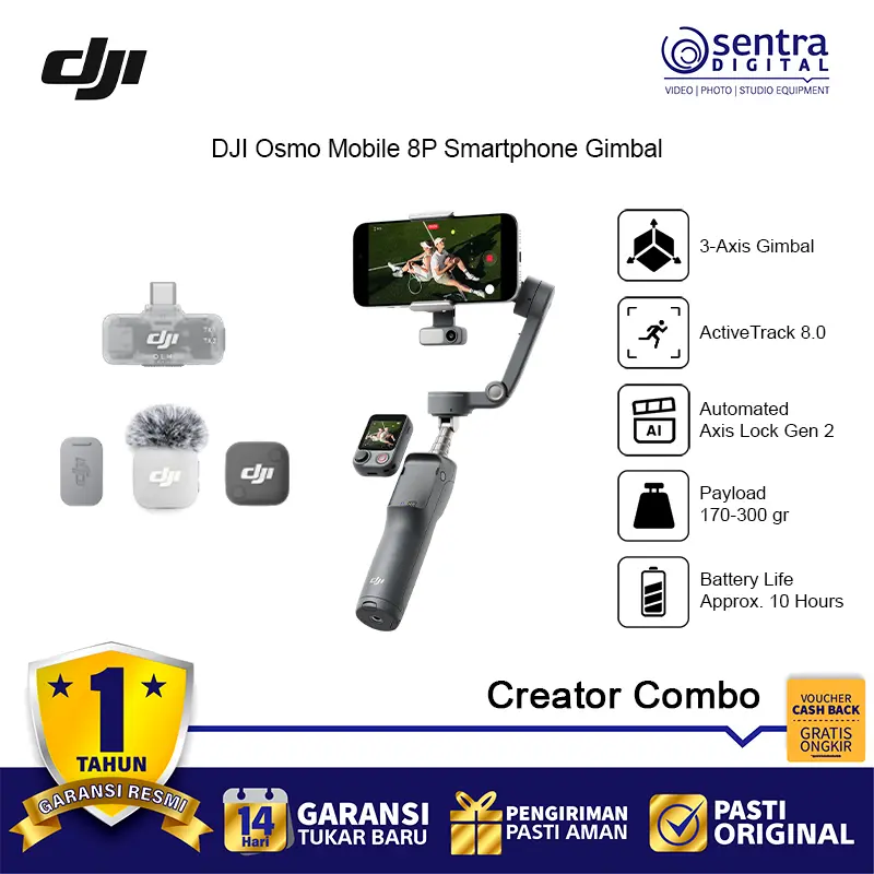 DJI Osmo Mobile 8P 3-Axis Gimbal Stabilizer for Smartphone - Creator Combo