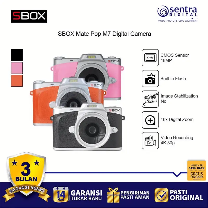 SBOX Mate Pop M7 Digital Camera with Macro Wide Lens