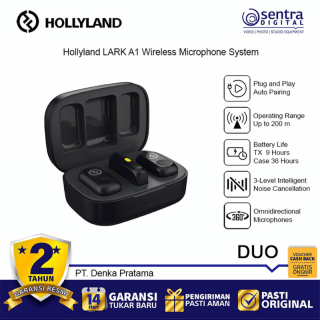 Hollyland LARK A1 Duo 2-Person Wireless Microphone 2.4Ghz System with USB Type C Connectors for Iphone Smartphone