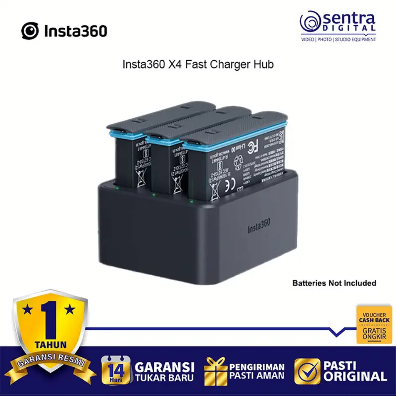 Insta360 X4 Action Camera Fast Charge Hub for 3 Batteries